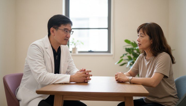 [SEGMENT]吳紹琥醫師分析避免減肥針復胖的關鍵策略[/SEGMENT] [SEGMENT]診所內醫師與病患討論預防減肥針復胖計畫[/SEGMENT] [SEGMENT]透過健康飲食與運動對抗減肥針復胖示意圖[/SEGMENT] [SEGMENT]專業醫療諮詢如何降低減肥針復胖的可能性[/SEGMENT]