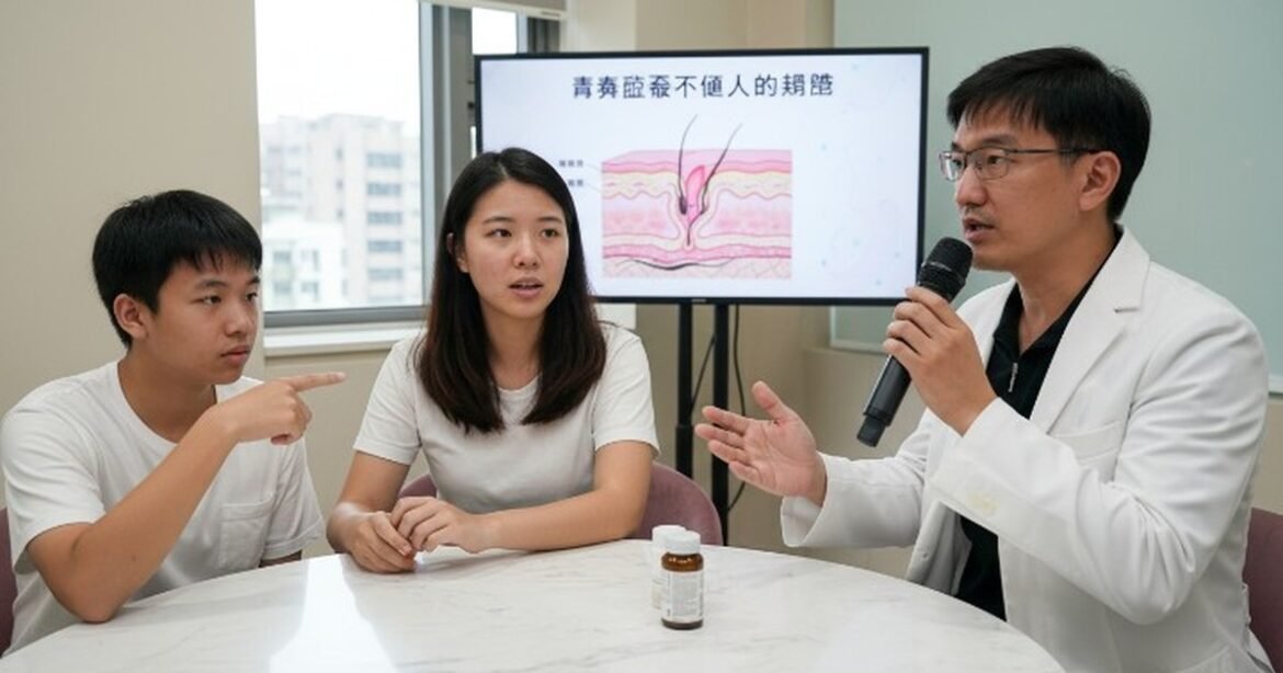 吳芮醫師在講解減重心理障礙的重要性，光線柔和，氛圍輕鬆。