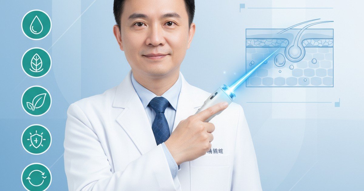 水飛梭療程清粉刺過程示範,醫師專業操作中,環境明亮整潔。