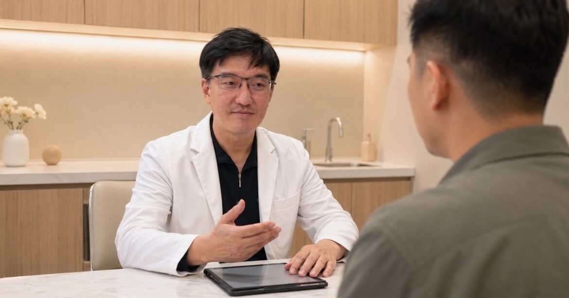 吳芮醫師詳細比較不同義乳形狀與表面材質的觸感與視覺效果。