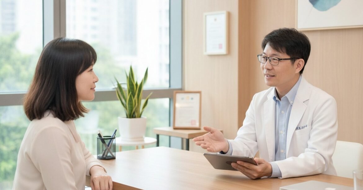 吳芮醫師說明雙下巴抽脂風險評估流程