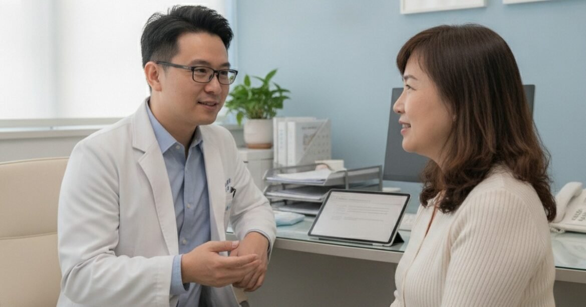 吳芮醫師說明膠原蛋白增生所需時間，強調安全重點。